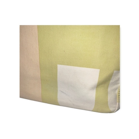 BALLY Canvas Handbag in Cream/Green/Beige Classic Tote - Picture 4 of 16